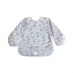 Mushie ​​Long Sleeve Bib​ - Blue Flowers
